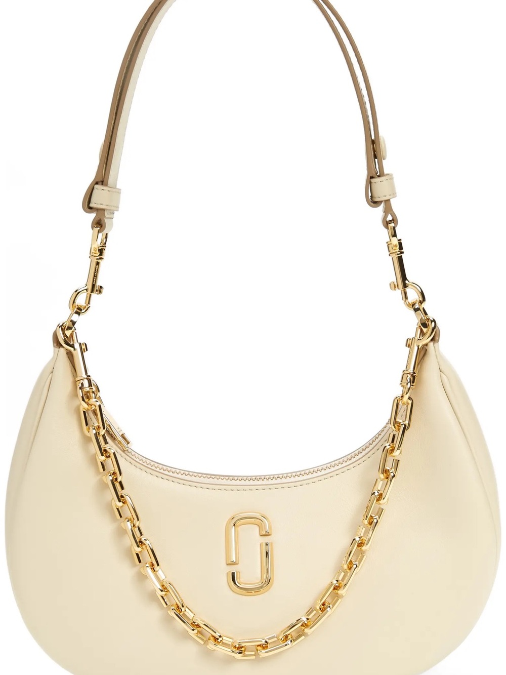 Gold-Chain Taupe Hobo Shoulder Bag - Picture 3 of 11